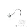 20 PCS OF 925 STERLING SILVER NOSE RING WITH FLOWER GEM FISH HOOK