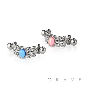 316L SURGICAL STEEL ACRYLIC GLITTER OPAL CARTILAGE EAR CUFF