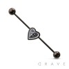 HEART CROSS CENTERED 316L SURGICAL STEEL INDUSTRIAL BARBELL