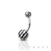 CHECKER BOARD PATTERN PRINTED ACRYLIC BALL 316L SURGICAL STEEL BELLY NAVEL RING