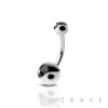 ACRYLIC YING YANG 316L SURGICAL STEEL BAR BELLY RING