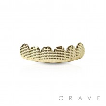 DOTTED TEXTURE 6 TEETH MOUTH TOP & BOTTOM HIP HOP BLING GRILLZ