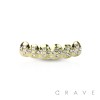 CROSS GOLD PLATED 6 TEETH MOUTH TOP HIP HOP BLING GRILLZ