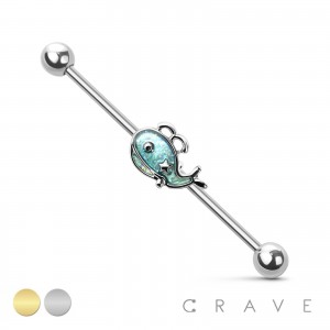 GLITTER WHALE 316L SURGICAL STEEL INDUSTRIAL BARBELL