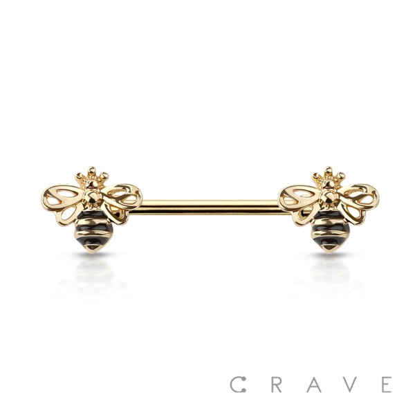 QUEEN BEE ENDS 316L SURGICAL STEEL NIPPLE BAR