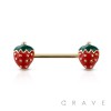 STRAWBERRY ENDS 316L SURGICAL STEEL NIPPLE BAR