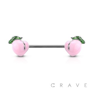 PEACH ENDS 316L SURGICAL STEEL NIPPLE BAR