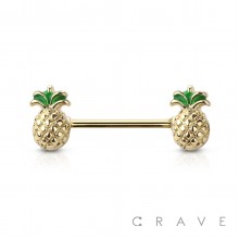 PINEAPPLE ENDS 316L SURGICAL STEEL NIPPLE BAR