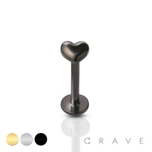 INTERNALLY THREADED 3D HEART TOP 316L SURGICAL STEEL LABRET
