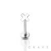 INTERNALLY THREADED "X" TOP 316L SURGICAL STEEL LABRET