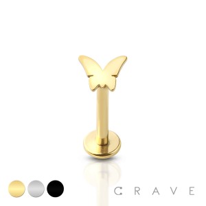 INTERNALLY THREADED BUTTERFLY TOP 316L SURGICAL STEEL LABRET