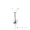 INTERNALLY THREADED BUTTERFLY TOP 316L SURGICAL STEEL LABRET