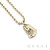 GEM PAVED SANTA MARIA HIP HOP BLING ALLOY PENDANT WITH CHAIN