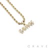 GEM PAVED GEM PAVED "SAVAGE" HIP HOP BLING ALLOY PENDANT WITH CHAIN