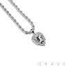 GEM PAVED LION HIP HOP BLING ALLOY PENDANT WITH CHAIN