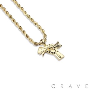 GEM PAVED "BUNDLE OF CASH" HIP HOP BLING ALLOY PENDANT WITH CHAIN