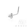 20 PCS OF 'L SHAPE' WITH TRIPLE GEM 925 STERLING SILVER NOSE STUD PACKAGE