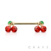 CHERRY ENDS 316L SURGICAL STEEL NIPPLE BAR