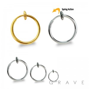 316L SURGICAL STEEL FAKE NOSE RING W/ SPRING ASSISTED