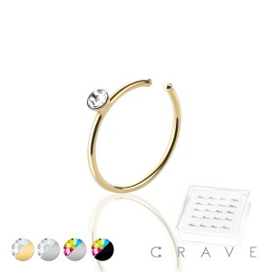 20PCS OF CZ GEM 925 STERLING SILVER NOSE HOOP PACKAGE