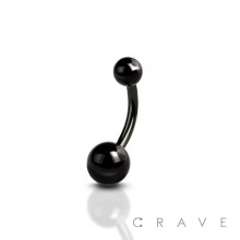 BLACK PVD PLATED OVER316L SURGICAL STEEL BASIC NAVEL RING