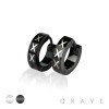 PAIR OF 316L STAINLESS STEEL HUGGIE/HOOP EARRINGS WITH XXX LASER PRINT