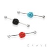 ROSE CENTER 316L SURGICAL STEEL INDUSTRIAL BARBELL