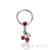 CHERRY DANGLE 316L SURGICAL STEEL CAPTIVE BEAD RING