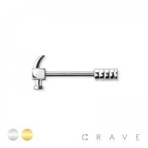 HAMMER ENDS 316L SURGICAL STEEL NIPPLE BAR