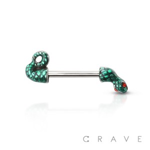 SNAKE ENDS 316L SURGICAL STEEL NIPPLE BAR