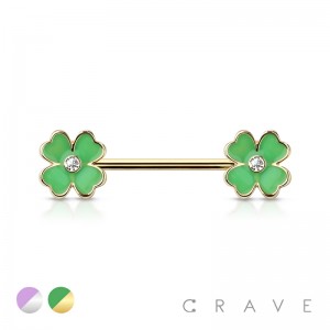 CLOVER ENDS 316L SURGICAL STEEL NIPPLE BAR