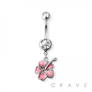 FLOWER 316L SURGICAL STEEL NAVEL RING