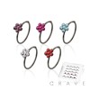 20PCS OF CRYSTAL FLOWERS 925 STERLING SILVER NOSE HOOP O-RING PACKAGE