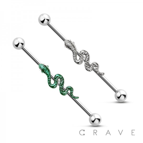 SNAKE  316L SURGICAL STEEL INDUSTRIAL BARBELL