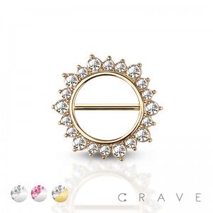 SUNBURST NIPPLE CLICKER 316L SURGICAL STEEL SHIELD 