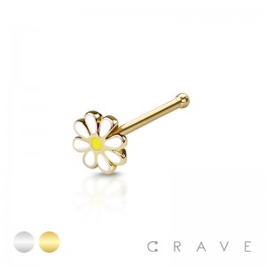 DAINTY DAISY ENAMEL 316L SURGICAL STEEL NOSE BONE STUD