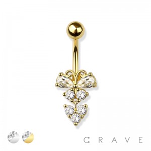 BUTTERFLY 316L SURGICAL STEEL NAVEL RING