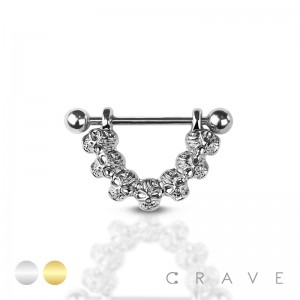 SKULL DECORATION 316L SURGICAL STEEL NIPPLE SHIELD