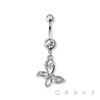 BUTTERFLY DANGLE 316L SURGICAL STEEL NAVEL RING