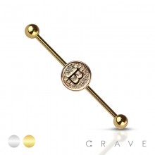 BITCOIN DIGITAL CURRENCY 316L SURGICAL STEEL INDUSTRIAL BARBELL
