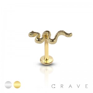 INTERNALLY THREADED SNAKE CHARM 316L SURGICAL STEEL LABRET