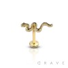 INTERNALLY THREADED SNAKE CHARM 316L SURGICAL STEEL LABRET