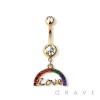 LOVE AND RAINBOW 316L SURGICAL STEEL NAVEL BELLY RING