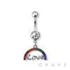 LOVE AND RAINBOW 316L SURGICAL STEEL NAVEL BELLY RING