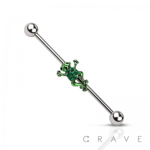 JUMPING FROG 316L SURGICAL STEEL INDUSTRIAL BARBELL