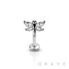 CZ PRONG DRAGON FLY (ALLOY) INTERNALLY THREADED 316L SURGICAL STEEL LABRET/MONROE WITH PRONG SET CZ 