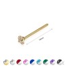 316L SURGICAL STEEL BENDABLE 12MM NOSE FISHTAIL WITH PRONG SET GEM