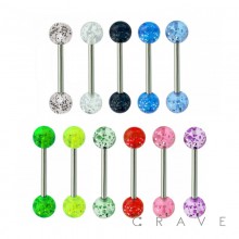 ULTRA GLITTER ACRYLIC COLOR BALL 316L SURGICAL STEEL BARBELL