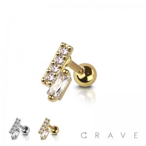 CZ BAR 316L SURGICAL STEEL BAR CARTILAGE