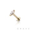 14K Gold PUSHIN LABRET WITH MARQUISE CZ